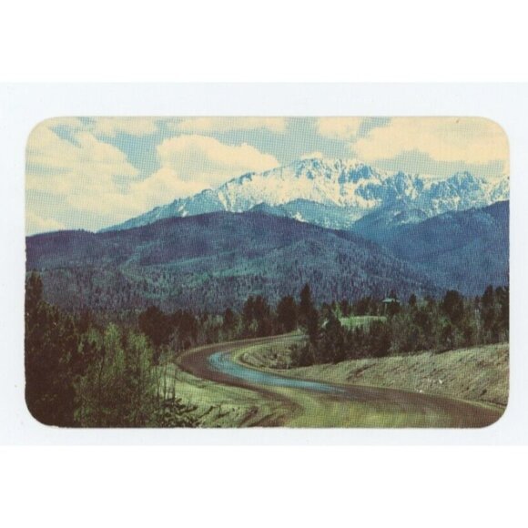 Postcard Pikes Peak Alt 14,110 Feet Peak Auto Highway Peak Region Colorado - Picture 1 of 2